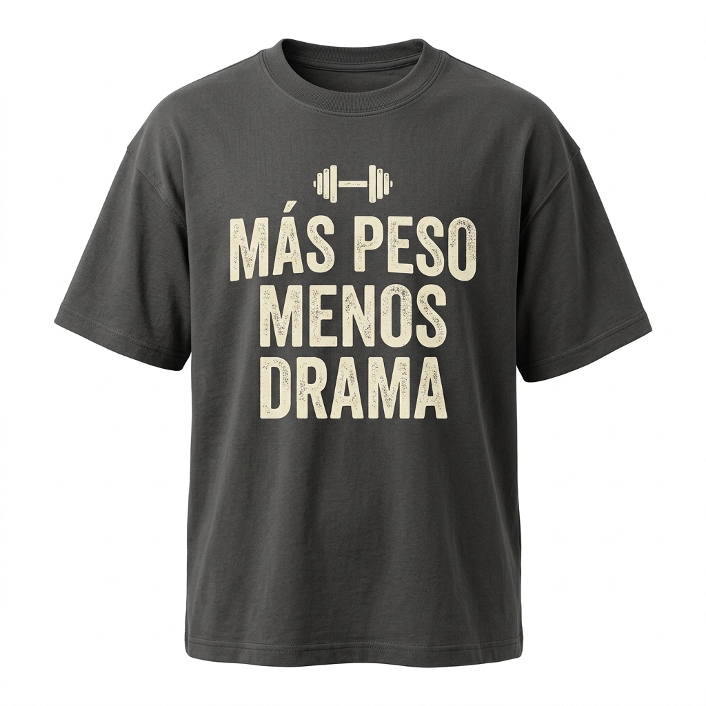 Camiseta Oversize «Más Peso, Menos Drama» — Strong Training