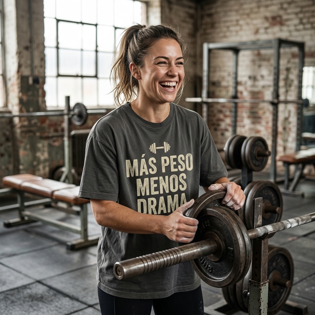 Camiseta Oversize «Más Peso, Menos Drama» — Strong Training