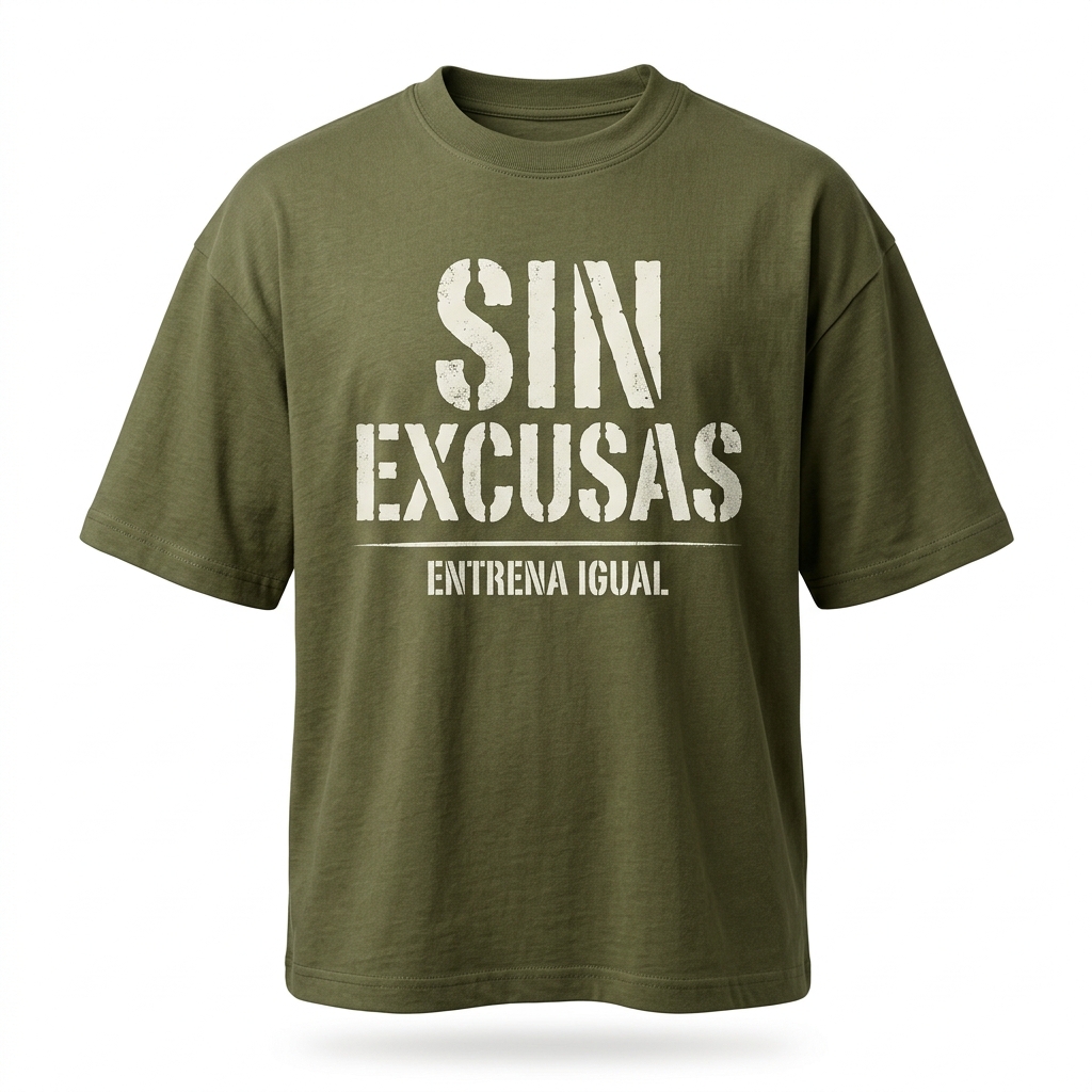 Camiseta Oversize «Sin Excusas» — Strong Training